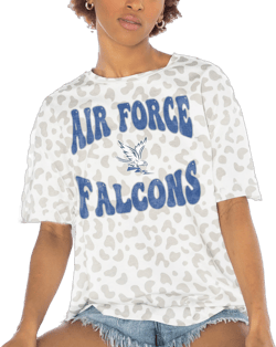 Women's Gameday Couture White Air Force Falcons Crushing Victory Subtle Leopard Print T-Shirt