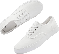 hash bubbie White Sneakers for Women Womens Canvas Shoes Women's Fashion Canvas Sneakers Lace up Casual Shoes for Walking