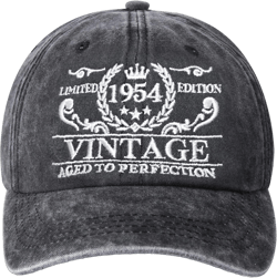 Baseball Cap, 70th Birthday Gift for Septuagenarians, Unisex Adjustable Hat, 1954 Vintage, Cotton, for Dad Mom Grandpa Grandma