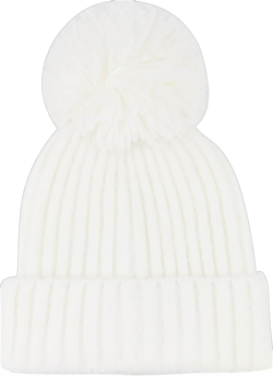 Beautiful Nomad Women's Winter Pompom Beanie Hat Warm Cable Knit Cuffed Caps One Size White + White Ball