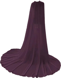 Women's Long Bridal Wedding Capes Veils Chiffon Bridal Wraps Shawls Cathedral Length Wedding Cloak Grape 2.5M