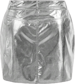 Floerns Women's Plus Size Metallic High Waist Street Party Bodycon Mini Skirt 4X-Large Plus Silver