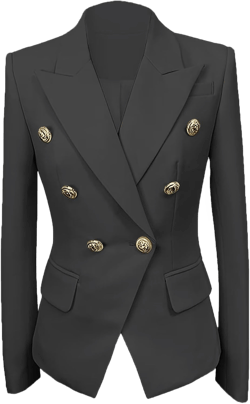 Womens Casual Blazers Long Sleeve Lapel Button Suit Jackets Slim Fit Work Office Blazer Jacket for Women 18 Black