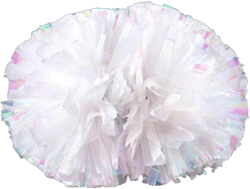 Hotfiary 2 Pack Cheerleading Pom Poms for Kids Girls, Metallic Cheerleader Pom Poms with Baton Handle for Women Adults, 12.6 Inch Diamond Iridescent Cheer Pom Poms for Teen Softball Dance Cheer Rainbow Matte White