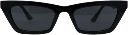 SA106 Retro Womens Gothic Mod Cat Eye Sunglasses Shiny Black