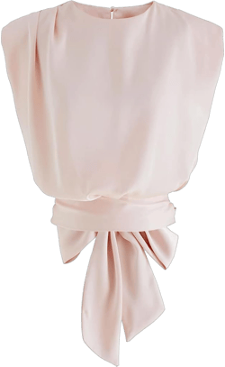 CHICWISH Women's White/Light Yellow/Sage/Pink/Pistachio Satin Tie Back Sleeveless Top