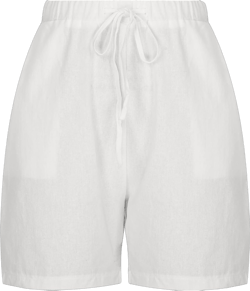 2024 Linen Shorts Women Summer Drawstring Elastic Waist Shorts Casual Comfy Lightweight Beach Bermuda with Pockets A01_white XX-Large