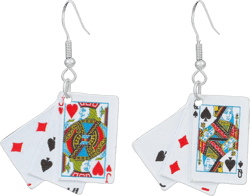 Casino Punk Poker Irregular Women Drop Earring Playing Card Alloy Casual Ear Jewelry Party Hip Hop Jewellery