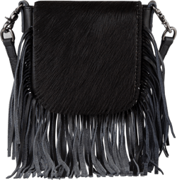 Montana West Cowhide Purse Fringe Western Purses for Women Small Crossbody Bags Wallet Leather Shoulder Cross Body Bag Crossbody Purse Black Western-RLC-L161BK