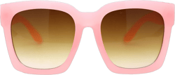 Womens Boyfriend Style XXL Oversize Horned Rim Thick Plastic Sunglasses Pink Gradient Brown