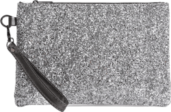 Women's Wristlet Wallet Clutch Purse Handbag with Zipper Silver Glitter