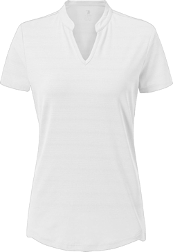 BGOWATU Women’s Golf Polo Shirts Short Sleeve V-Neck Collarless Tennis T-Shirt Quick Dry Lightweight Tops Large White