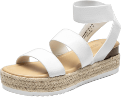 DREAM PAIRS Strappy Espadrille Platform Wedge Sandals for Women Dressy Summer, Comfortable Open Toe Sandals with Cushioned Insole and Ankle Strap Buckle 6.5 White