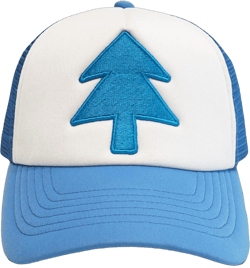 Dipper Blue Pine Tree Baseball Cap,Unisex Adult Trucker Hat,Embroidered Adult Curved Baseball Cap,Light Blue/White Hat