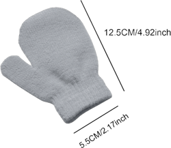 Spazoro Kid Girls Boys Gloves, Windproof Solid Color Cotton Warm Winter Ski Gloves for Toddler Child Gray (1-11T)