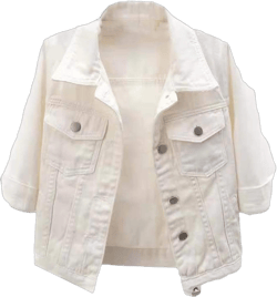 Denim Jacket Women's Top Solid Color Cropped Slim Fit Vintage Three-Quarter Sleeve Jacket 3X-Large White