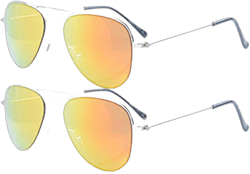 Eyekepper 2-6yr Old Kids Child Pilot Sunglasses 2pc-gold Frame-red Mirror 46 Millimeters