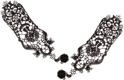 Black Lace Bracelet for Halloween Punk Steampunk Wedding Bridal Bracelet Ring Women Gothic Lace Bracelets Halloween Wristband Bride Gloves Lolita Victorian Costume Party 2 Pack