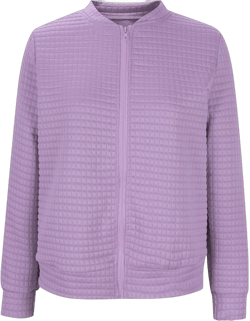 Waffle Knit Jacket Women Zip Up Long Sleeve Lightwieght Sweatshirts Jackets Fall Casual Loose Full Zipper Coats Outwear Purple X-Large