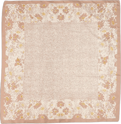 JN&LULU Women's satin square scarf Fashion pattern large hair scarf wrap headscarf 35" x 35" Beige Flower