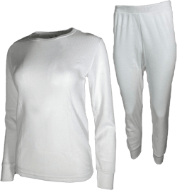 MISS POPULAR Womens 2-Piece Waffle Thermals Set | Long Sleeve Shirt, Pants | Thermal Base Layer Set for Cold Weather Large White