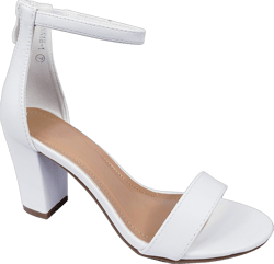TOP Moda TRENDSup Women Stylish Heels Ankle Straps and Zipper Closure Open Toes Sandals With Medium Block Heels 7.5 White