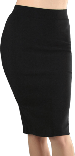 ToBeInStyle Women’s Solid Color Flirty Back Slit Professional Formal Pencil Skirt Medium Classic - Black