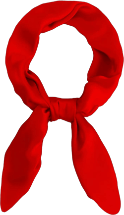 Vintage Scarf Satin Silk Ascot for Women Girls Red 27.5" x 27.5"