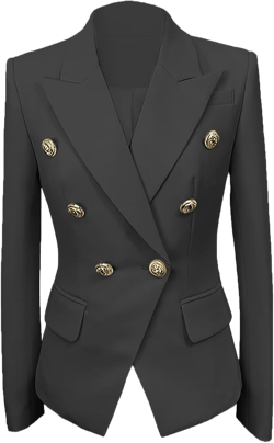 Womens Casual Blazers Long Sleeve Lapel Button Suit Jackets Slim Fit Work Office Blazer Jacket for Women 16 Black