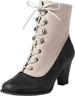Ankle Boots for Women Dressy Leather Victorian Boots Mid Heel Lace up Cowgirl Booties Vintage Gothic Pointed Toe Winter Boots