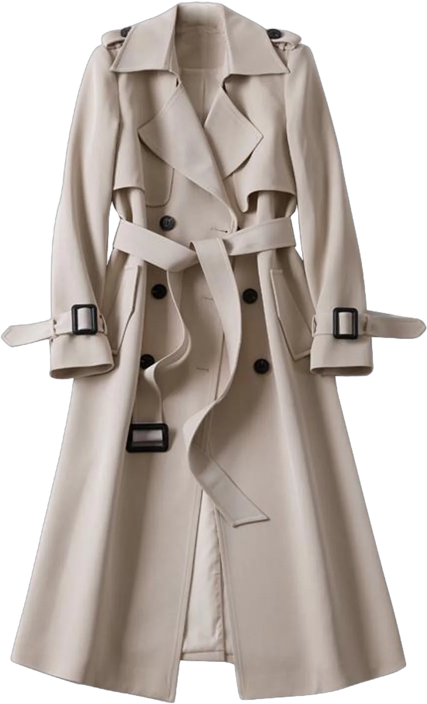 Baocc Trench Coat Trench Windbreaker Outerwear Fit Coat Women Solid Long Overcoat Slim Jacket Women's Coat,Trucker Jacket Beige