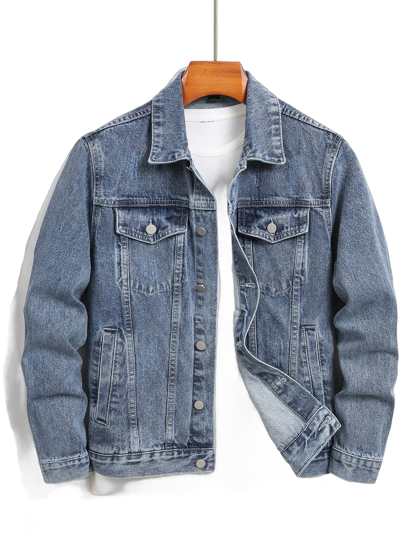 Manfinity EMRG Men's Spring And Autumn Casual Washed Denim Jacket