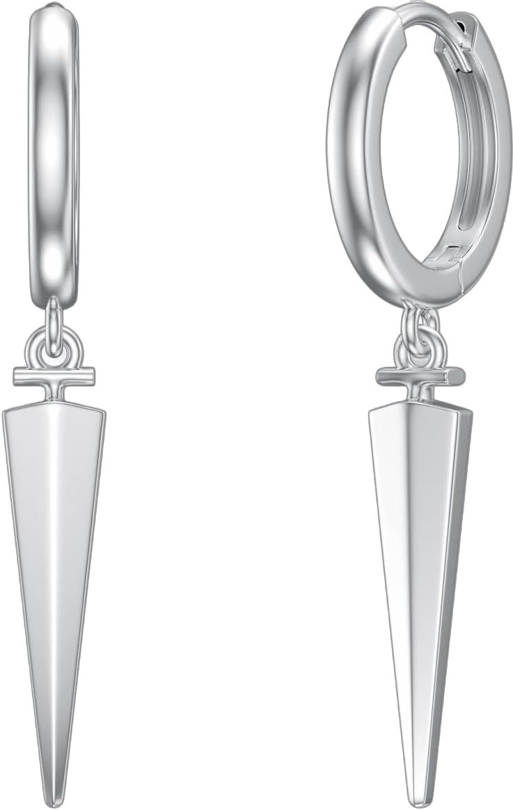 Spike Earrings for Women Sword Earrings 925 Sterling Silver Spiked Hoop Earrings Dagger Earrings Punk Earrings Huggie Spiked Earrings Gifts for Women Men