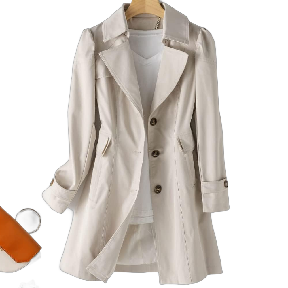 Autumn Trench Coat Woman Single-Breasted Mid-Long Women Trench Coat Overcoat Windbreaker Large Beige