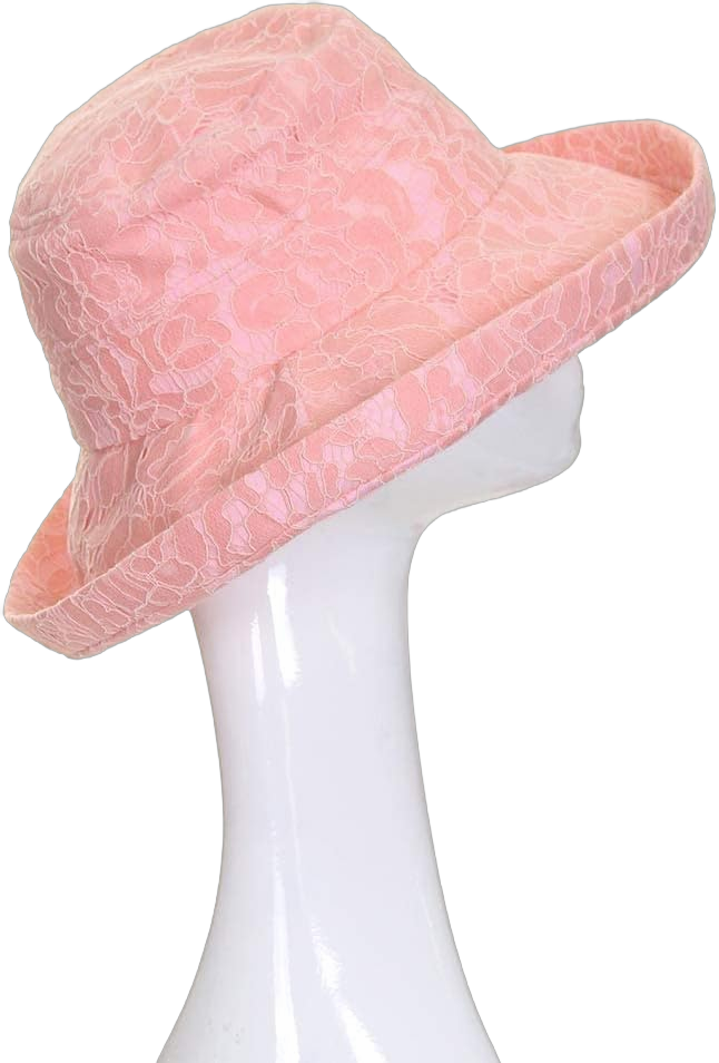 ScarvesMe Women's Adjustable Floral Lace with Ribbon Accent Cotton Beach Summer Sun Hat One Size Rose