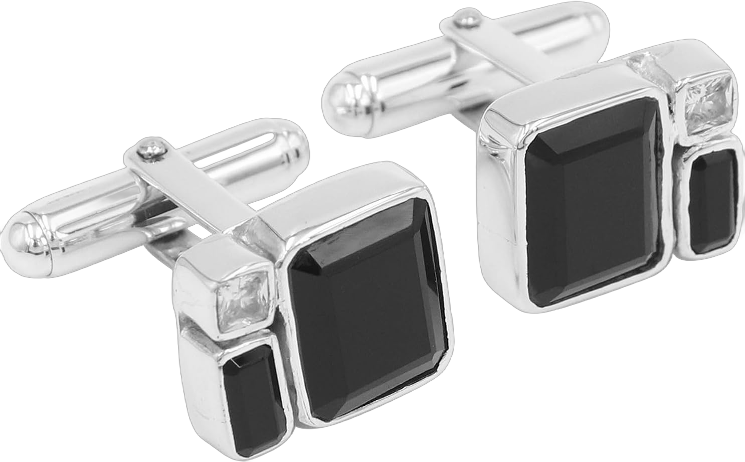 Black Onyx Cufflinks, 925 Sterling Silver Cufflinks, Groomsmen Cufflinks, Onyx Cufflinks, Silver Tuxedo Studs, Wedding Cufflinks for Men