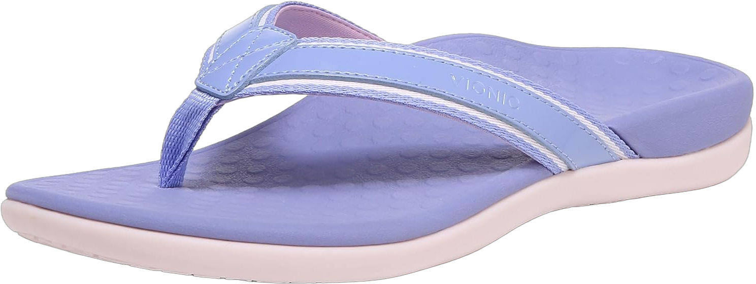 Vionic Women's Tide II Toe Post Sandal - Supportive Ladies Flip Flops That Include Three-Zone Comfort with Orthotic Insole Arch Support