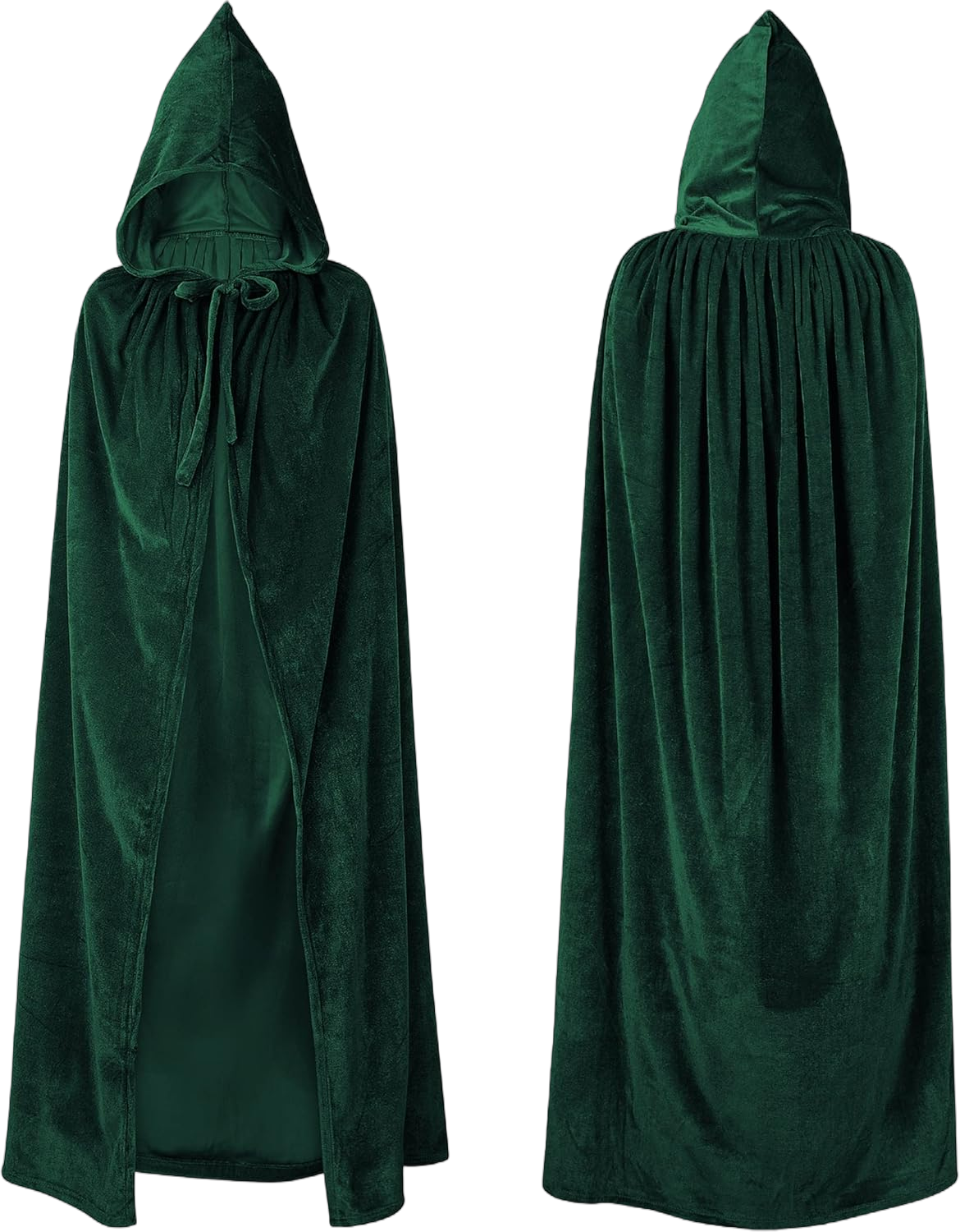 American Trends Unisex Hooded Robe Cloak Adults’ Velvet Lightweight Overcoat Cloak for Halloween Cosplay Costumes Small Blackish Green