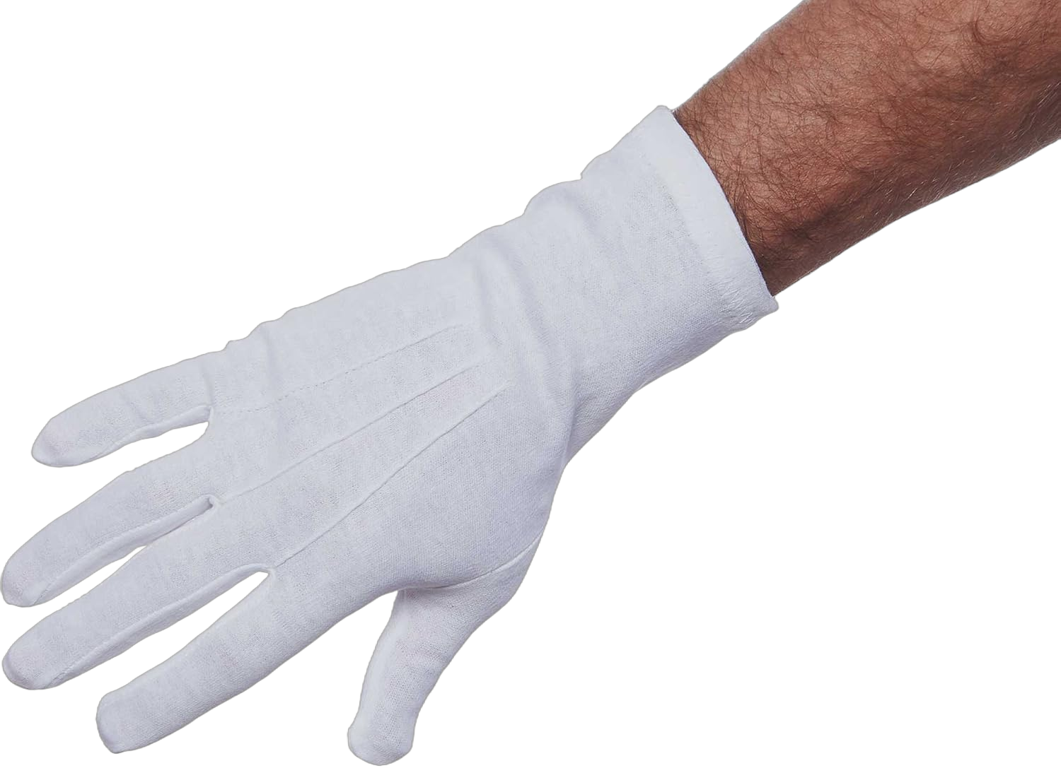 Current Color Guard Long Wrist Unisex Cotton Gloves (White, Small)