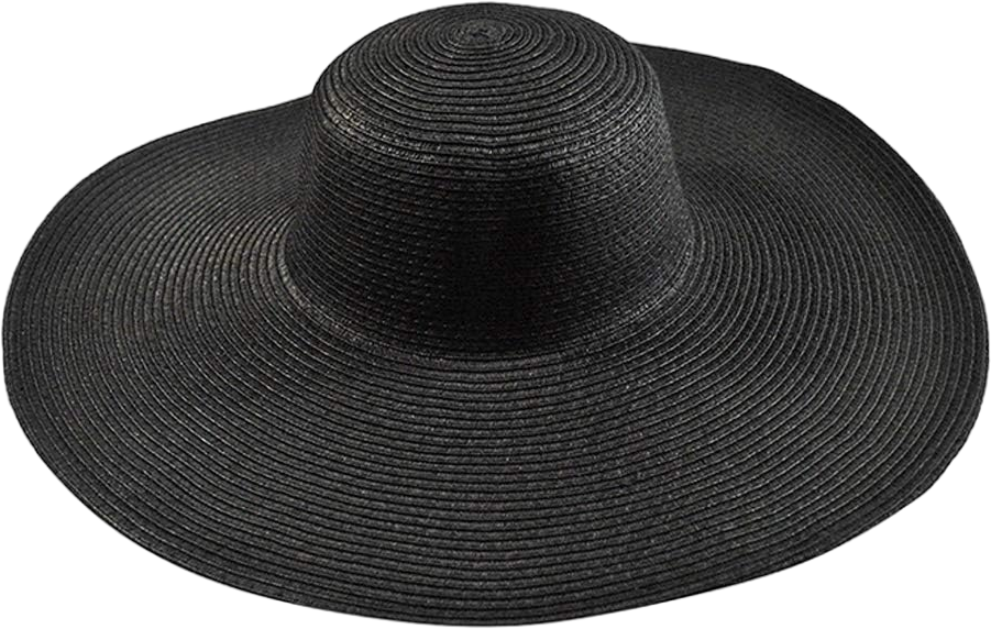 Women Wide Brim Straw Hat Travel Foldable Cap Sun Hat Summer Beach Sun Hat Holiday Swim Garden Straw Hat (Black)