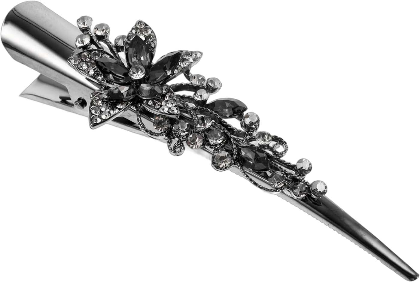 FRCOLOR alligator hair clip vintage sparkle hair clips modeling rhinestone duckbill hair clips fancy clips for women decorative hair clips crocodile skin crystal decor