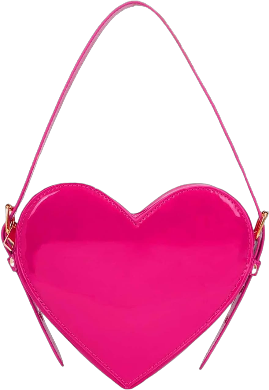 QWINEE Women's Y2K Crossbody Bag Heart Shape Shoulder Bag PU Leather Clutch Purse and Handbags Ladies Shoulder Totes Bag One Size Hot Pink