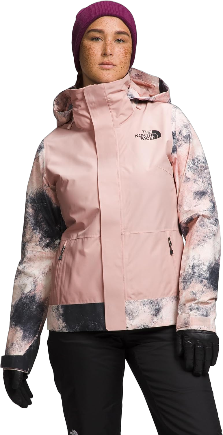 THE NORTH FACE Women's Garner Triclimate Insulated Ski Jacket, Pink Moss Faded Dye Camo Print, Medium