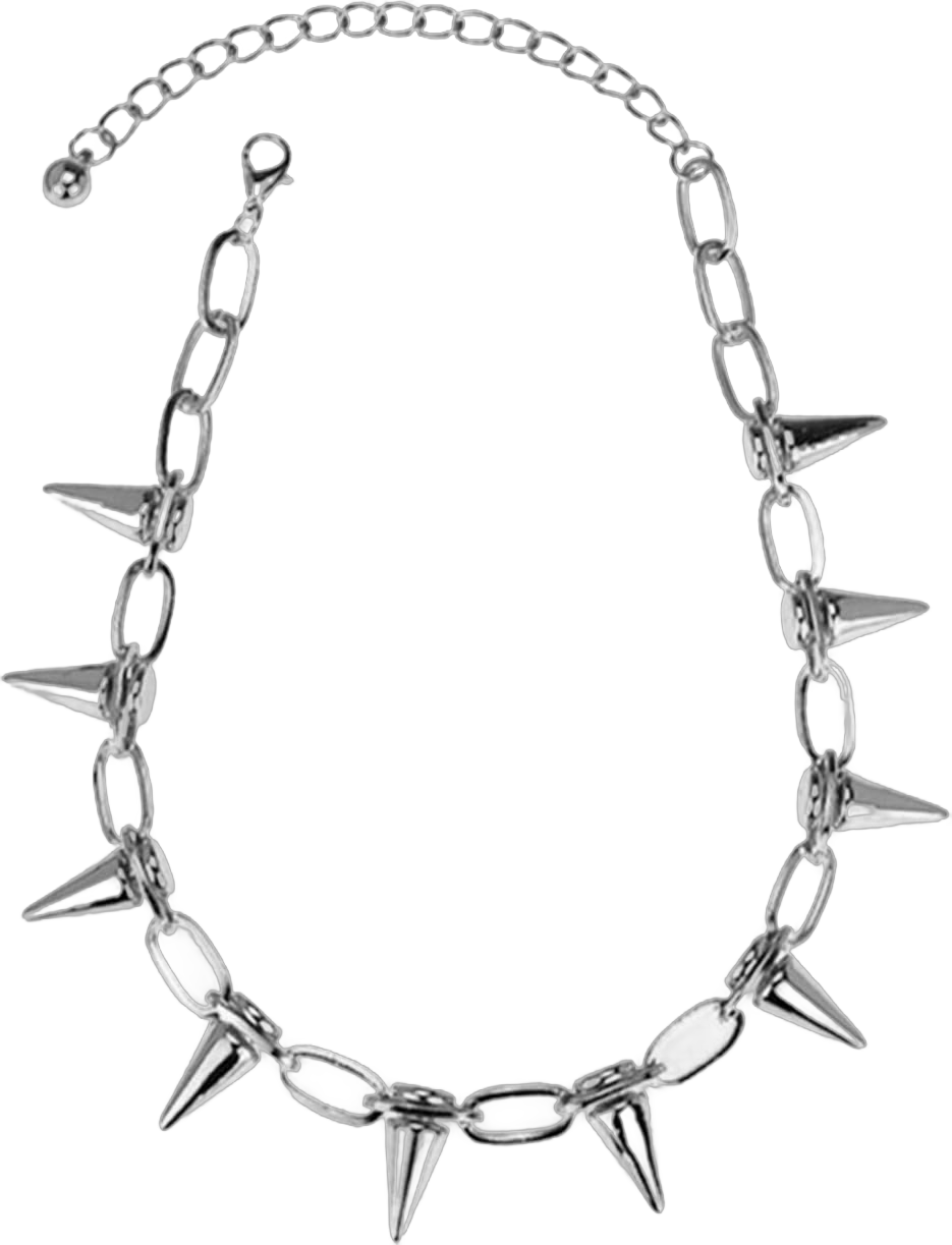 MALOYANVE Spike Necklace for Women Unique Handmade Adjustable Hip Hop Cool Spike Choker Rivet Goth Necklaces Chokers with Spikes and Chain Streetwear Vintage Punk Necklace for Women Men Silver