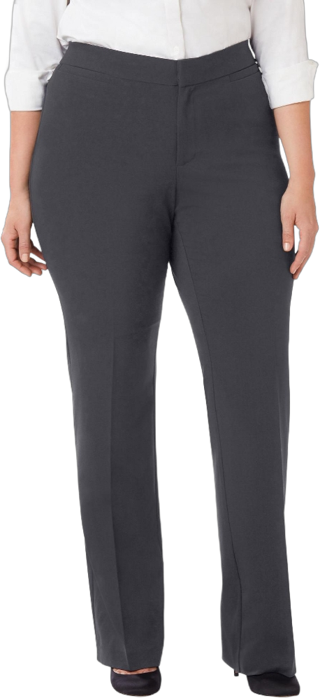 Catherines Women's Plus Size Petite Right Fit Pant (Curvy) - 18 WP, Rich Grey