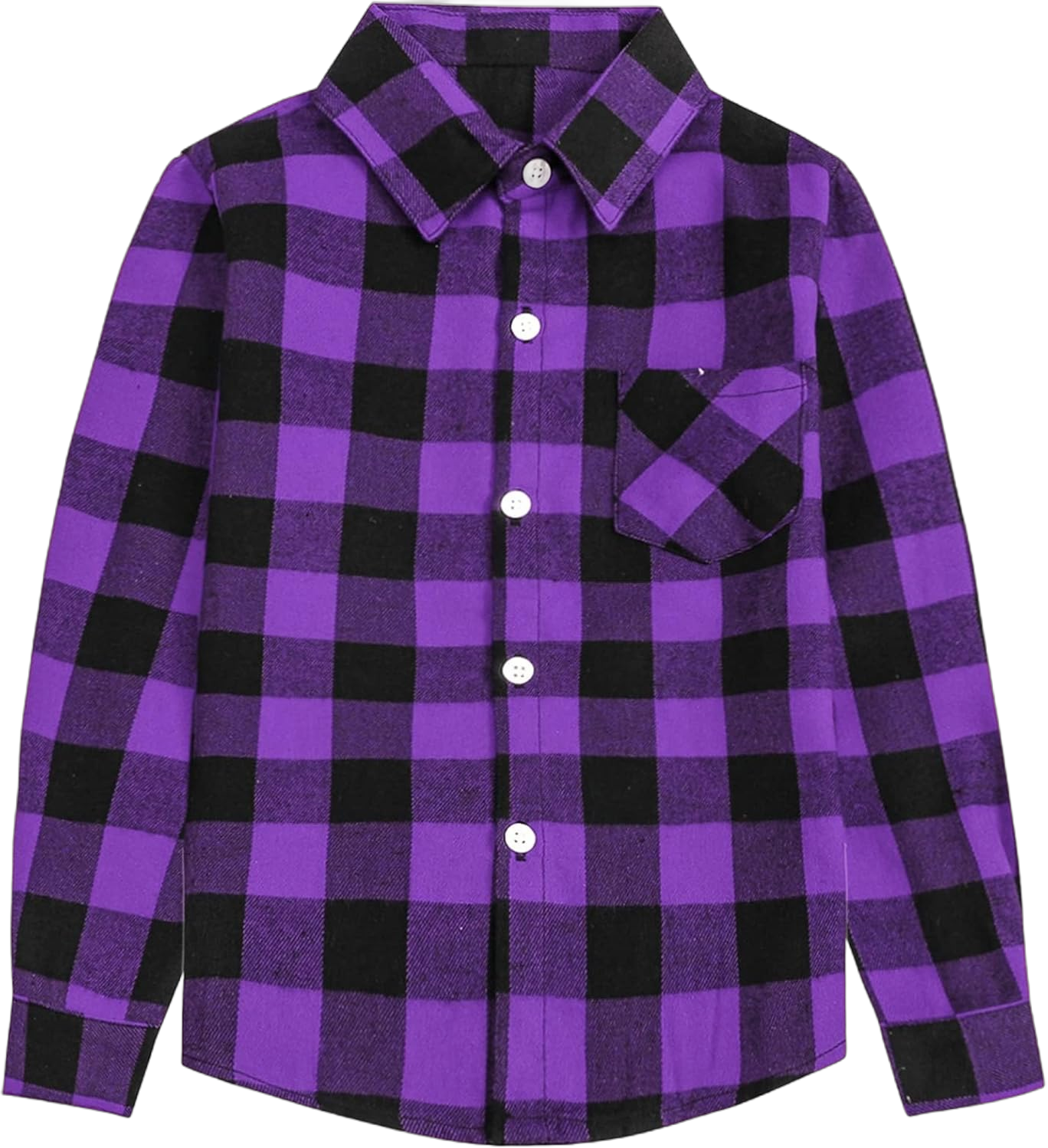 SANGTREE Girls & Womens Button Down Shirts Long Sleeve Flannel Shirt Girls 3-4T 1# Purple Plaid