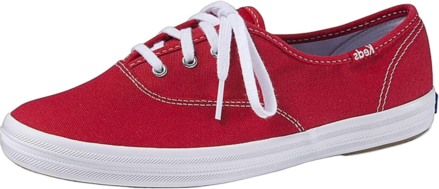 Keds Women's Champion Canvas Lace Up Sneaker 13 Wide Red Canvas