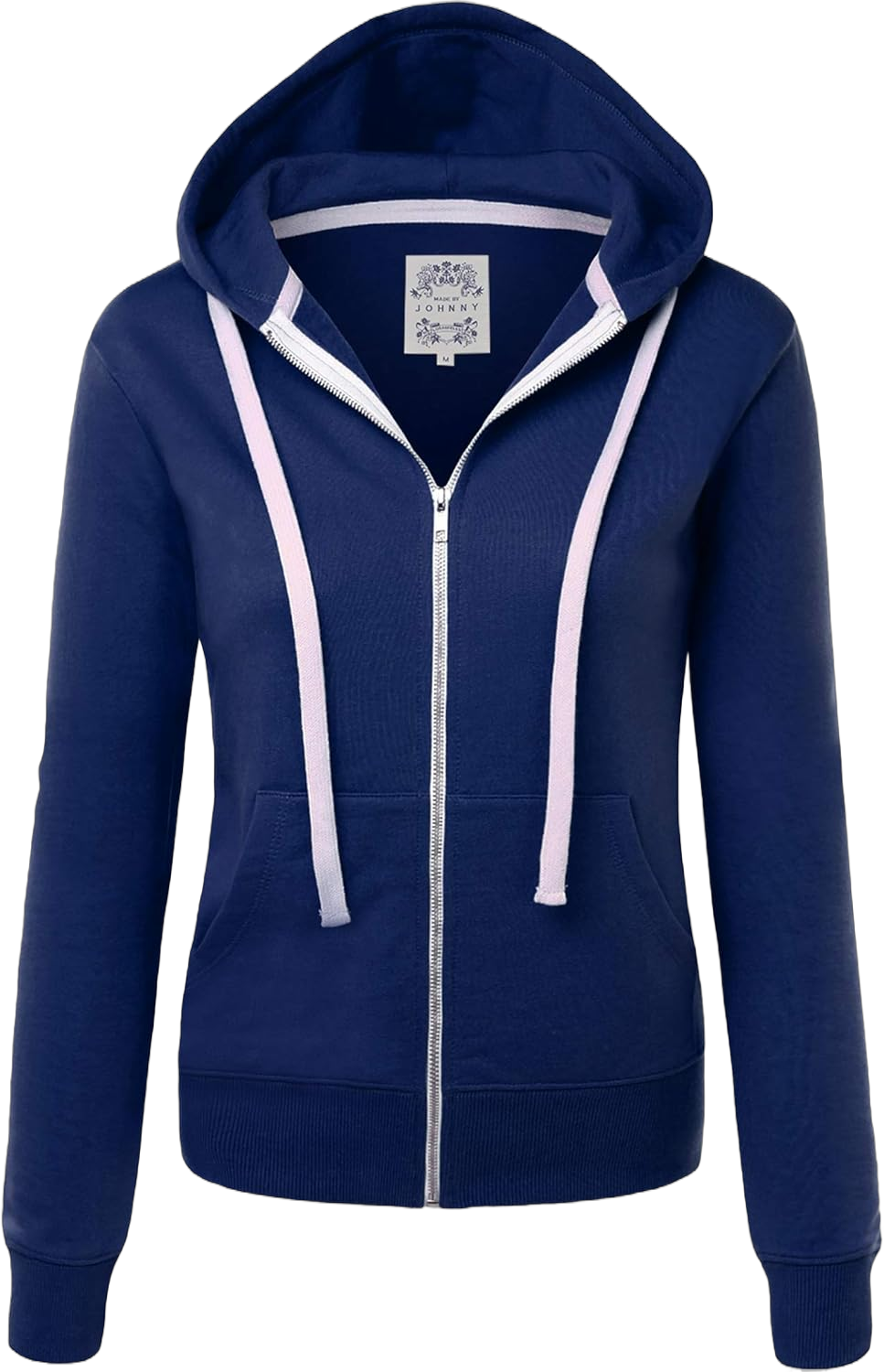 Made By Johnny Women's Active Casual Zip-up Hoodie Jacket Long Sleeve Comfortable Lightweight Sweatshirt Small Wsk954_navy