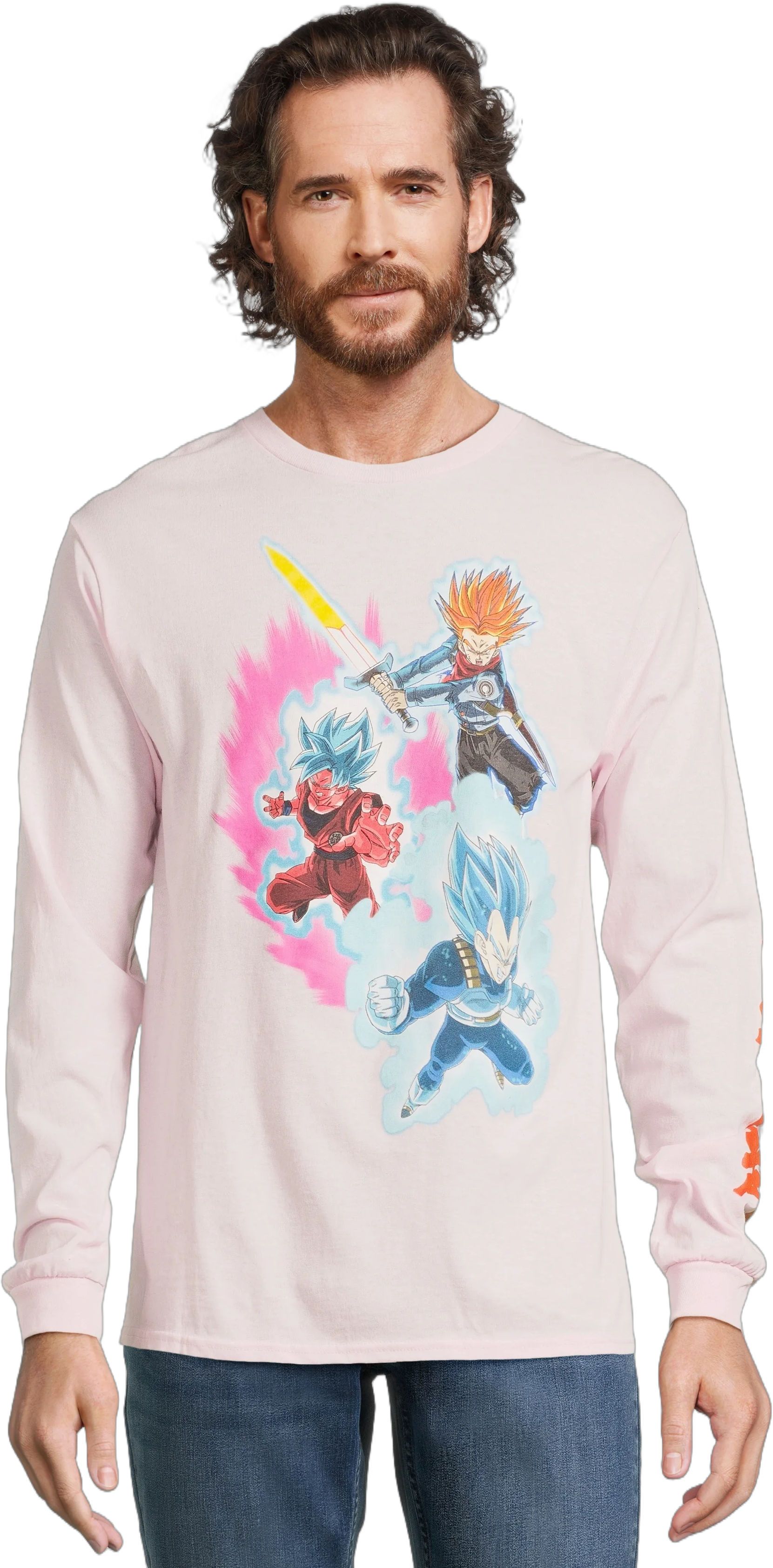 Future Trunks Men's & Big Men's Dragon Ball Z Cotton Graphic Tee with Long Sleeves, Sizes S-3XL