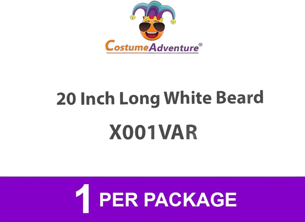 Long White Dwarf Costume Beard Gnome Beard Wizard Beard - One Size